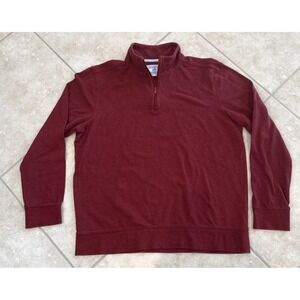 SOUTHERN TIDE Red 1/4 ZIP MOCK NECK Pullover THE SKIPJACK Sweater Sz L Preppy